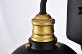 Elegant Lighting Ld8004W7 Anders Single Light 8-5/16 Tall Wall Sconce With Meta, Black/Brass