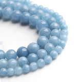 Filluck Natural Stone Beads Aquamarine 10mm Polished Round Smooth Gemstone Beads for Jewelry Making 15 Inch(Aquamarine,10mm)