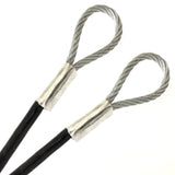 PSI, 1/4 Vinyl Coated Galvanized Steel Cable with Looped Ends, 3/16 Core Diameter, 7x19 Braids, Flexible MultiPurpose DIY Out