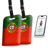 [Pack 2] Tag8 Portugal Flag Smart Luggage Tag |Trendy Luggage Tag Id Identification | Suitcase Tag | Fashionable Digital Name Ta