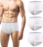Men's Urinary Incontinence Underwear 3-Packs Mens Incontinence Briefs Washable Reusable Incontinence Overnight Underwear with Co