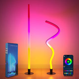 Corner Floor Lamp 2PCS - Smart RGB Light with APP & Remote Control,Timer Setting 1200Lumen Modern LED lights with Music Sync and