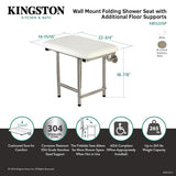 Kingston Brass Kbss2216P Adascape Shower Seat, Brushed Stainless Steel