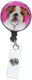 Carolines Treasures SS4760PKBR Pink English Bulldog Retractable Badge Reel for Nurses ID Badge Holder with Clip Retractable E