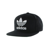 adidas Originals Mens Trefoil Chain Flatbrim Snapback Cap, Black/White, One Size