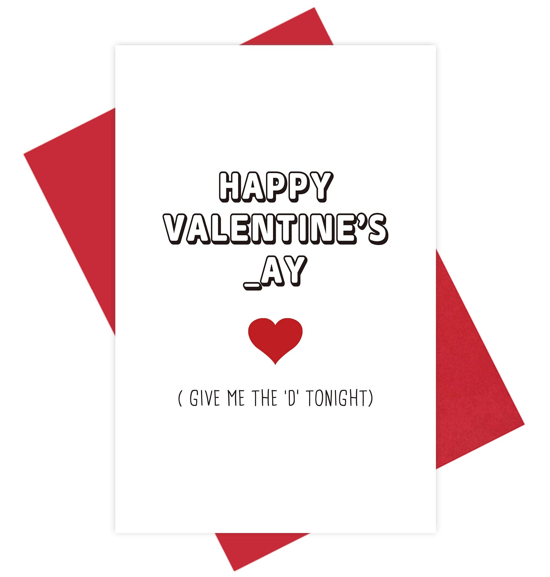Alzombi Naughty Happy Valentine's Day Card, Adult Cheeky Love Card for Husband Boyfriend, Give Me The 'D' Tonight