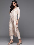 Libas Women'S Silk Blend Kurta Sets (33338O_Beige Beige L