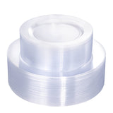 FLOWERCAT 100PCS Clear Plastic Plates - Heavy Duty Clear Disposable Plates for Party/Wedding/Christmas - Include 50PCS 10.25inch
