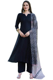 Gosriki Women'S Rayon Blend Solid Anarkali Kurta With Pant & Dupatta (Jamana Black-Vks04-Gs_Xxl_Black_Xx-Large),Black,2,B0DRNMSYHK