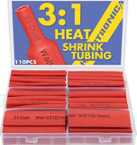 haisstronica 32 Feet 110pcs 3:1 Heat Shrink Tubing With Rich Hot Melt Adhesive -Marine Grade Heat Shrink Tubing 3.5Length Perfec