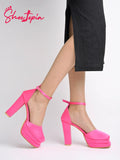 Shoetopia Women'S Heeled Sandal-3 Kids Uk (Girls-Gift-Pink)-Eu36,Pink,3,B0D4VQMGTP
