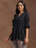 Libas Women'S Viscose Rayon Woven Design Straight Kurti (29105Or Black Black M