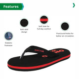 Ortho Joy Soft Orthopedic And Diabetic Super Fit Comfort Doctor Slipper For Men - Black,Black,11,B09JSNKRNP