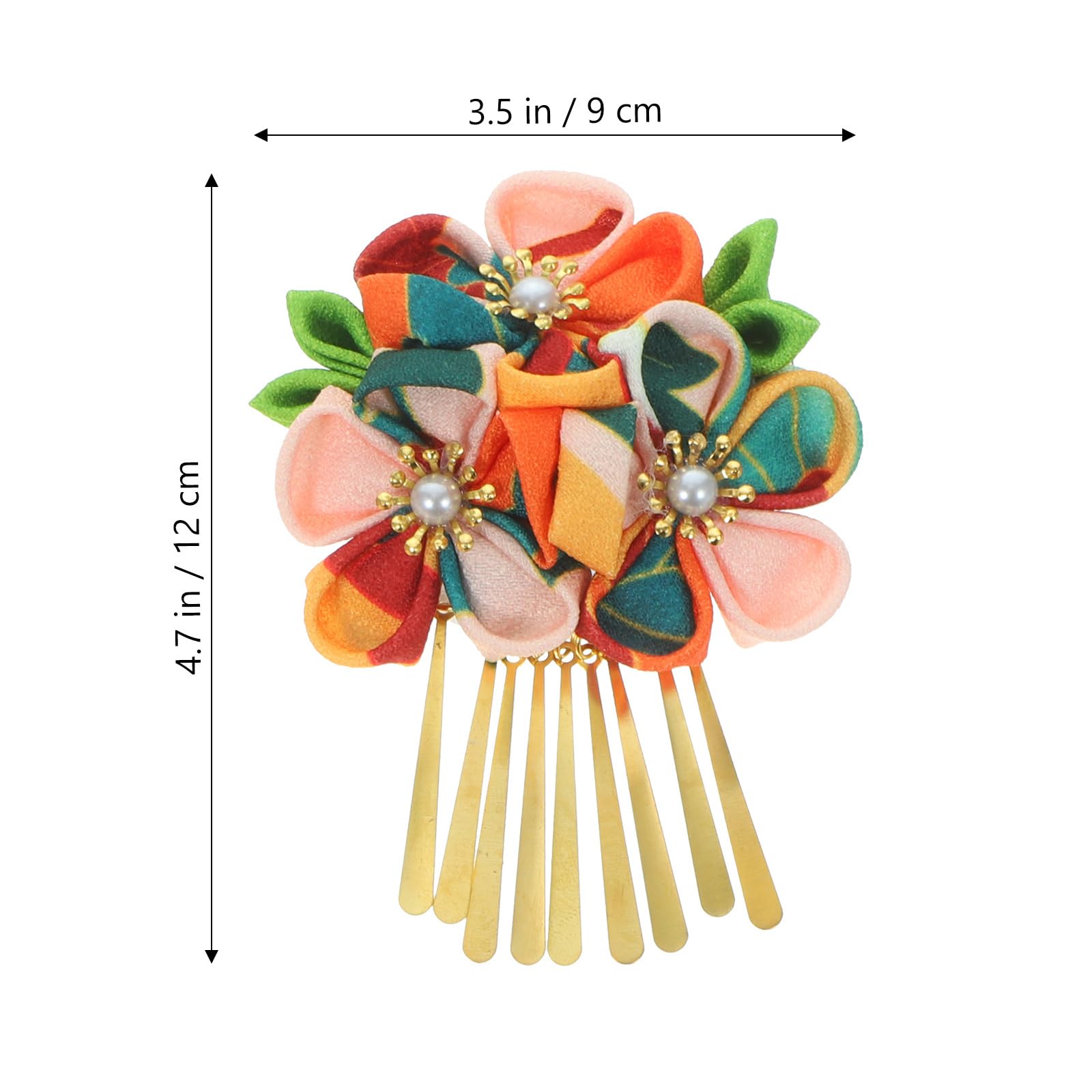 Amosfun 2 Pcs Japanese Kimono Flower Hair Pin Japanese Tsumami Hair Clips Kanzashi Hair Sticks Picks Hair Accessories for Women