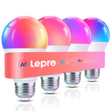 Lepro B1 AI Smart Light Bulbs - WiFi & Bluetooth RGBWW Color Changing LED Bulb Compatible with Alexa & Google Assistant, AI Gene