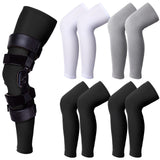 Sosation 8 Pcs Knee Brace Undersleeve Knee Sleeve for Under Brace Closed Patella Compression Breathable Leg Sleeves for Men Wome
