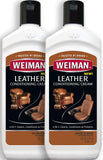 Weiman 3 in 1 Deep Leather Conditioner Cream (2 Pack) - Restores Leather Surfaces - Use on Leather Furniture, Car Seats, Shoes, 