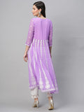 Anni Designer Women'S Georgette Chikankari Embroidered Anarkali Kurti (Kari Purple-Nw1_M_Purple_Medium),Purple,M,Georgette,Anarkali,