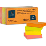Business Source 16493 Adhesive Notes Plain 11/2Inch x2Inch 100 Sh/PD 12PD/PK Neon