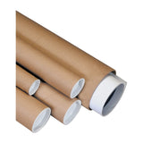 Aviditi Kraft Mailing Tubes with Caps, 1 1/2 x 6, Pack of 50, for Shipping, Storing, Mailing, and Protecting Documents, Bluepr