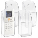 Plastic Remote Control Holder Clear Wall Mount Media Organizer Single Compartment Pen Holder For Wall Pencil Holder Tv Remote Ho