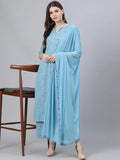 Gosriki Women'S Cotton Blend Straight Kurta With Palazzos & Dupatta (Guitar Blue-Go_Xxl_Blue_Xx-Large),Blue,2,B09TXR9Z6H