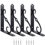 Shimeyao 4 Pack 5 Inch Decorative Shelf Bracket Heavy Duty Wall Mounted Floating Bracket Metal Iron l Shape Black Shelf Support 