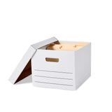 Amazon Basics Medium Duty Storage/Filing Boxes With Lid and Handles, Legal/Letter Size, 12-Pack, White, 16.2 L x 12.5 W x 10.5 H