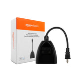 Amazon Basics Outdoor Smart Plug with 2 Individually Controlled Outlets, Works with Alexa Only, 2.4 GHz Wi-Fi, No Hub Required, 