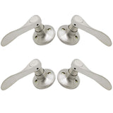 Gobrico 4 Pack Single-Side Satin Nickel Dummy Door Levers, Wave Style Inactive Door Handles, 4 Right and 4 Left Handed Door Knob