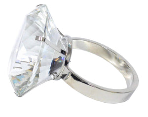 Amlong Crystal Large 3 inch Diameter Clear Crystal Diamond Ring Paperweight with Gift Box