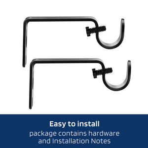 Alskarhem Black Curtain Rods for Windows 30 to 116 Inch,5/8 Inch Small Curtain Rod Set With Brackets