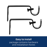 Alskarhem Black Curtain Rods for Windows 30 to 116 Inch,5/8 Inch Small Curtain Rod Set With Brackets