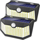 HMCITY Solar Lights Outdoor 120 LED with Lights Reflector and 3 Lighting Modes, Motion Sensor Wall Lights,IP65 Waterproof Solar 