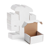WIFTREY 50 Packs 4X3X2 Small Shipping Boxes, White 4 x 3 x 2 inches Corrugated Cardboard Box for Packaging Small Business, Card 
