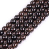 GEM-Inside Smoky Quartz Gemstone Loose Beads AAA Grade 8MM Natural Brown Crystal Energy Stone Power Beads for Jewelry Making 15