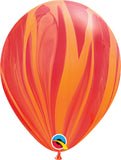 Qualatex 11 Red Orange Rainbow Agate Balloons (25ct)