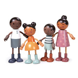 Tender Leaf Toys - Humming Bird Doll Family - Multicultural Wooden Dolls House Family Set with Flexible Arms and Legs - Inspires