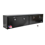 Buyers Products 1721568 Black Aluminum Diamond Tread Topsider Truck Box With Drop Door, 96 x 18 x 16 Inch, Weather-Resistant, Lo