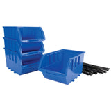 Performance Tool W5196 Large Stackable Storage Trays - Adjustable for Vertical or Horizontal Position, Blue, Pack of 4