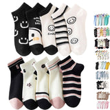 Sweet Caboodles WomenS Ankle Length Socks Pack Of 10 Pairs | OdorFree, Breathable, Everyday Cotton Socks For Women & Girls (B