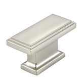 YCSJ Rectangle Knobs for Cabinets and Drawers - 10 Pack / 1.8 Inch(45mm), Brushed Nickel Cabinet Pulls for Kitchen Door Knobs, B