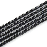 1000pcs Czech Faceted Flat Bicone Rondelle Crystal Glass Beads 6x4mm Small Bulk Jet Black #5305