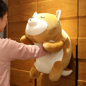 ERDAO Shiba Inu Plush Pillow,Soft Corgi Stuffed Animals Toy Cute Sleeping Puppy Doll Gifts for Kids (Smiling Eyes, 29.5 inch)
