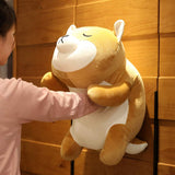 ERDAO Shiba Inu Plush Pillow,Soft Corgi Stuffed Animals Toy Cute Sleeping Puppy Doll Gifts for Kids (Smiling Eyes, 29.5 inch)