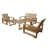 Anderson Teak Set-141 Capistrano 5-Piece Loveseat Collection Modern Deep Seating, Natural Teak Color, Unfinished