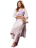 Anni Designer Women'S Rayon Blend Straight Printed Kurta With Palazzo (Gaya Purple_L_Purple_Large),Purple,L