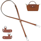 jiesinlov Leather Bag Shoulder Strap Replacement Crossbody Adjustable Conversion Kit Fit for Mini Pouch(NEW-BROWN-SILVER)