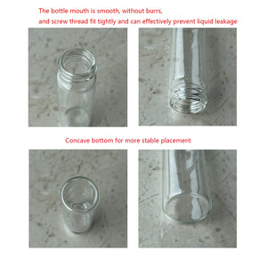 15ml Glass Vials with Screw Caps and Plastic Stoppers, Small Clear Liquid Sample Vial, Leak-Proof Vial, 50PCS