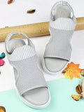Shoetopia Lightweight Comfortable Trendy Flatforms Grey Sandals For Women & Girls,Grey,6,B0BVMM8XWH